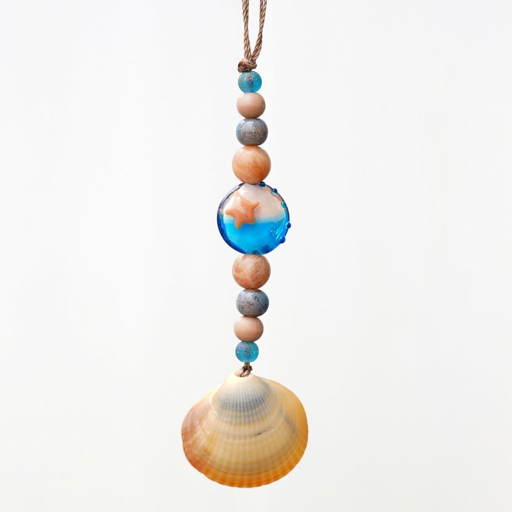 Florida seashell window ornament or rear view mirror charm